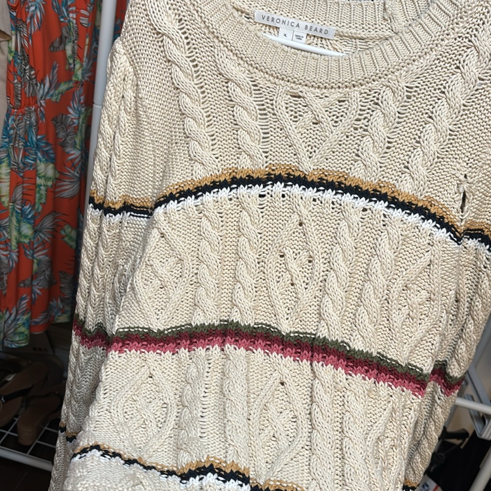 Veronica Beard Multicolor Striped Cable Knit Swea… - image 7